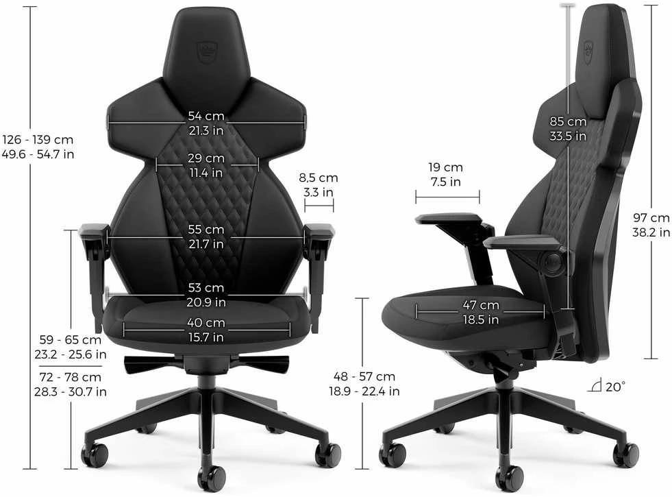 noblechairs DAWN žaidimų kėdė – juodos spalvos