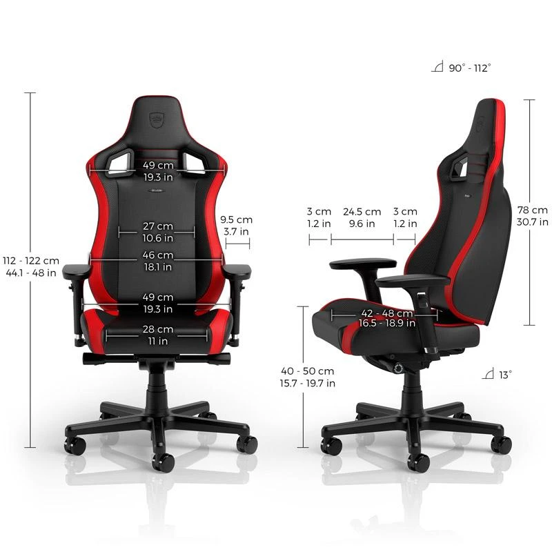 Žaidimų kėdė Noblechairs EPIC Comapct Gaming Chair, Juoda/Carbon/Raudona