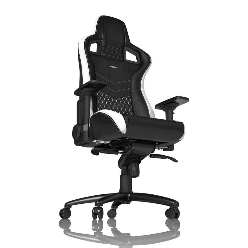 Žaidimų kėdė Noblechairs EPIC Real Leather Gaming Chair, Juoda-balta-raudona