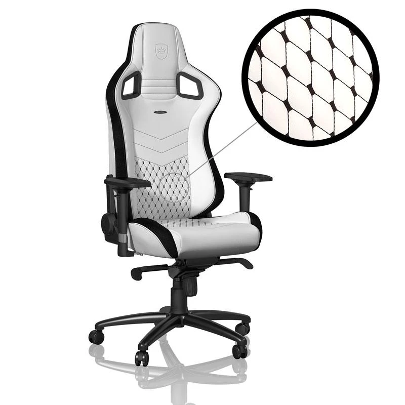 Žaidimų Kėdė noblechairs EPIC Baltas/Juodas PU Leather (Baltai Juoda PU Oda)