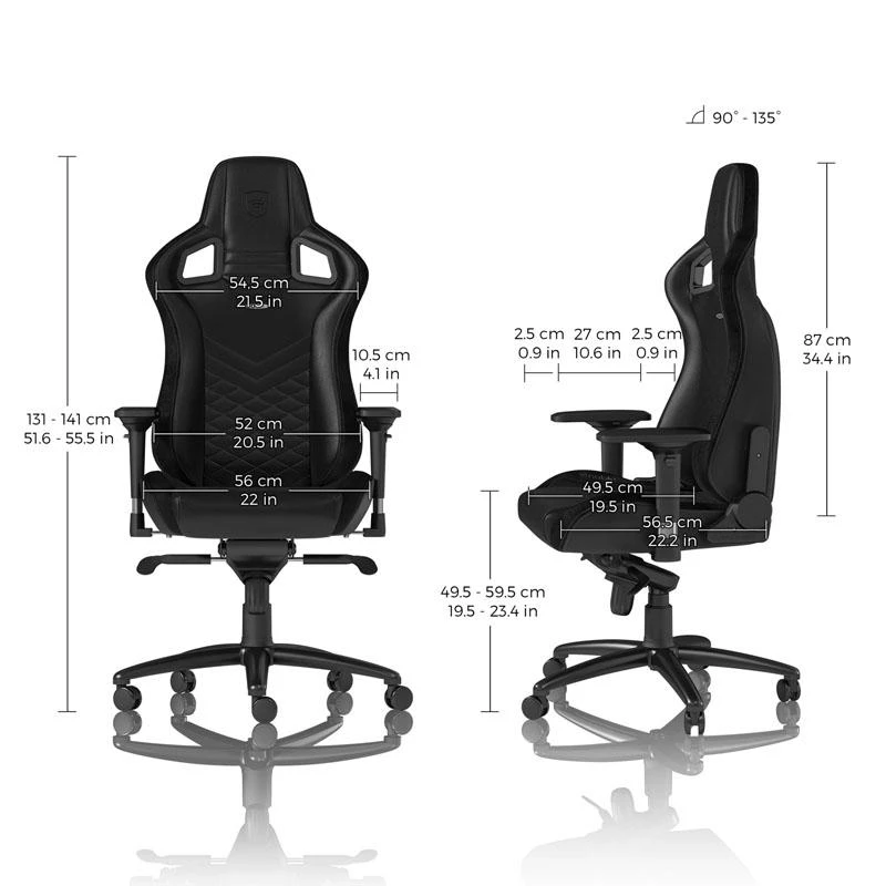Žaidimų kėdė Noblechairs EPIC PU-Leather Gaming Chair, Juoda-mėlyna