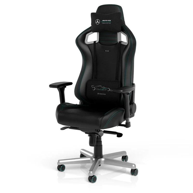 Žaidimų kėdė Noblechairs EPIC Mercedes-AMG Petronas Formula One Team - 2021 Edition Vinilo/PU hibridinės odos žaidimų kėdė