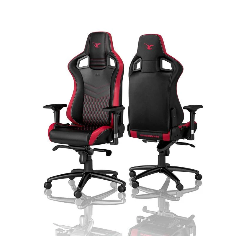 Žaidimų kėdė Noblechairs EPIC mousesports Edition PU-Leather Gaming Chair, Juoda-raudona