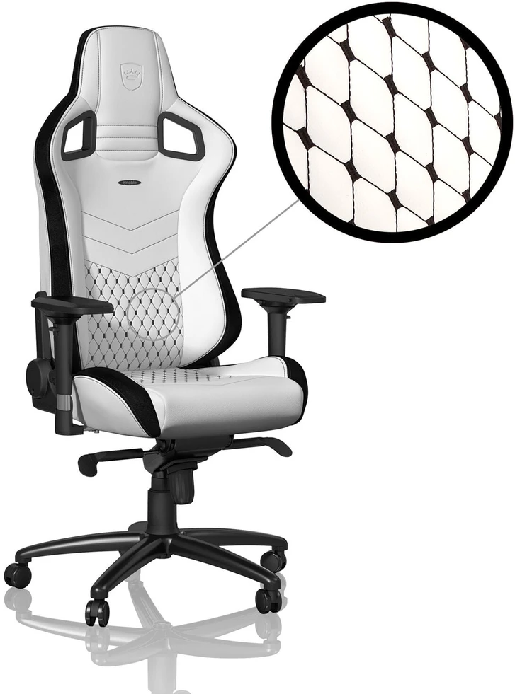 Žaidimų Kėdė noblechairs EPIC Baltas/Juodas PU Leather (Baltai Juoda PU Oda)