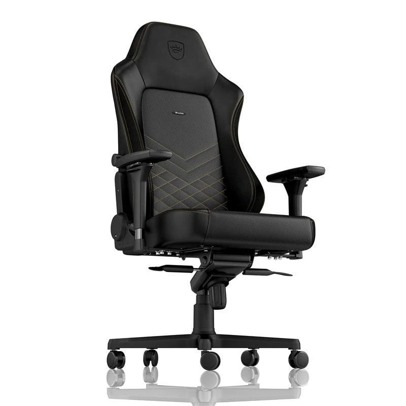 Žaidimų kėdė Noblechairs HERO PU-Leather Gaming Chair, Juoda-auksinė