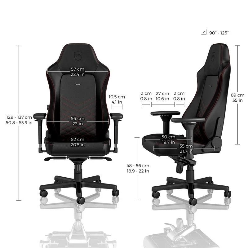 Žaidimų kėdė Noblechairs HERO PU-Leather Gaming Chair, Juoda-raudona