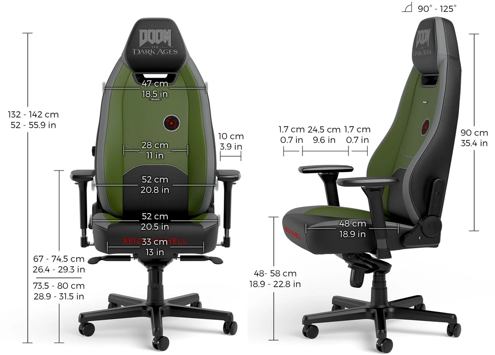 „noblechairs LEGEND“ žaidimų kėdė – „DOOM: The Dark Ages“ leidimas