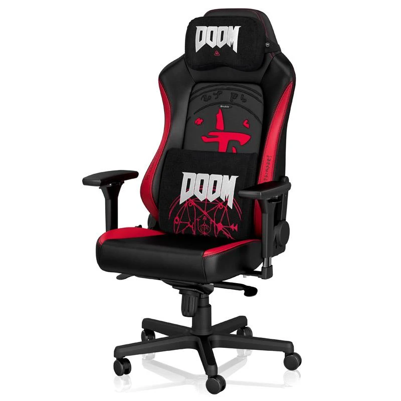 Žaidimų kėdės pagalvėlių rinkinys Noblechairs Doom Edition Memory Foam Cushion Set, tinka EPIC/ICON/HERO, Juoda