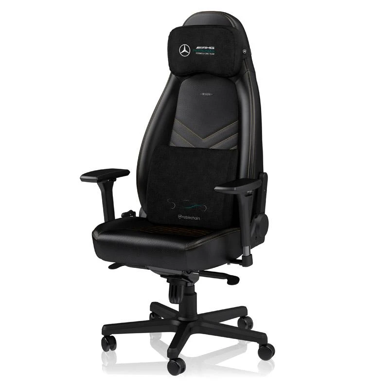 Žaidimų kėdės pagalvėlių rinkinys Noblechairs Mercedes-AMG Petronas F1 TeamMemory Foam Cushion Set, tinka EPIC/ICON/HERO, Juoda