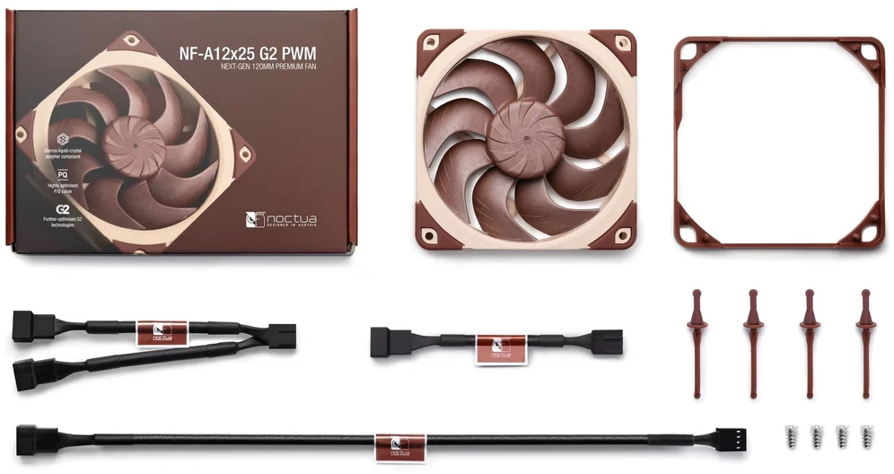 „Noctua NF-A12x25 G2 PWM“ ventiliatorius, 120 mm