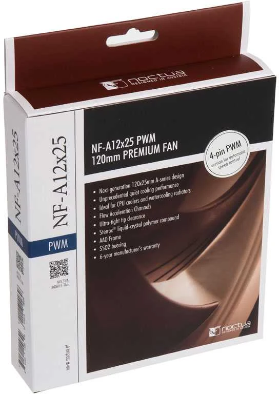 Noctua NF-A12X25 PWM - Kompiuterio dėklas - Cooler - 12 cm - 450 RPM - 2000 RPM - 1700 RPM
