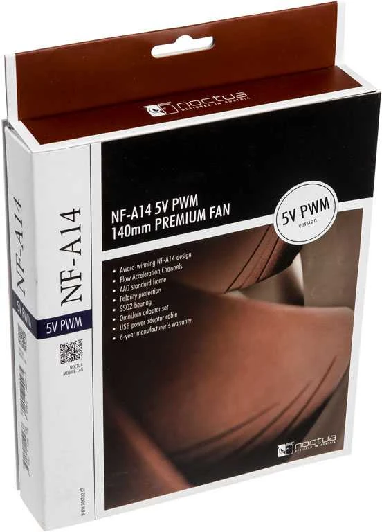 Noctua NF-A14 Kompiuterio dėklas Fan 14 cm rusvai gelsvas, Brown