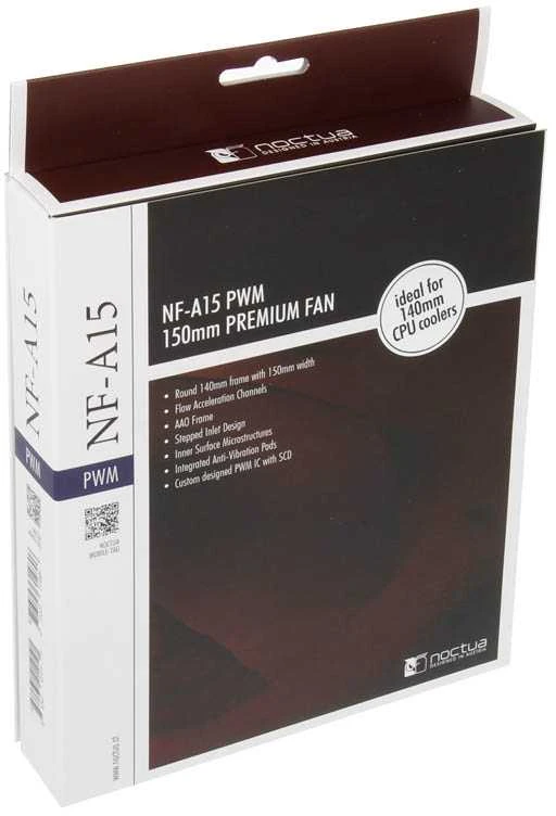Noctua NF-A15 PWM computer cooling system Kompiuterio dėklas Fan 14 cm