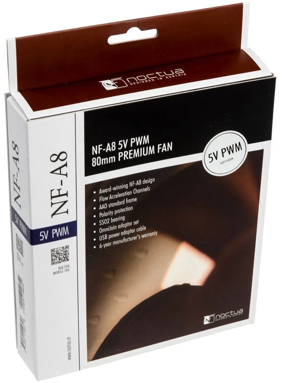 „Noctua NF-A8 5V PWM“ ventiliatorius, Ø 80 mm