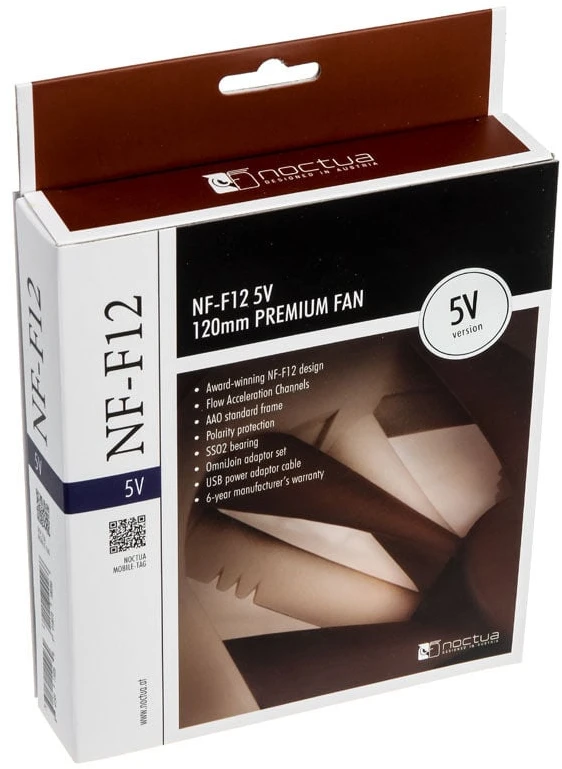Noctua NF-F12 5V korpuso ventiliatorius – 120mm