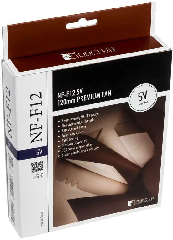 Noctua NF-F12 5V korpuso ventiliatorius – 120mm