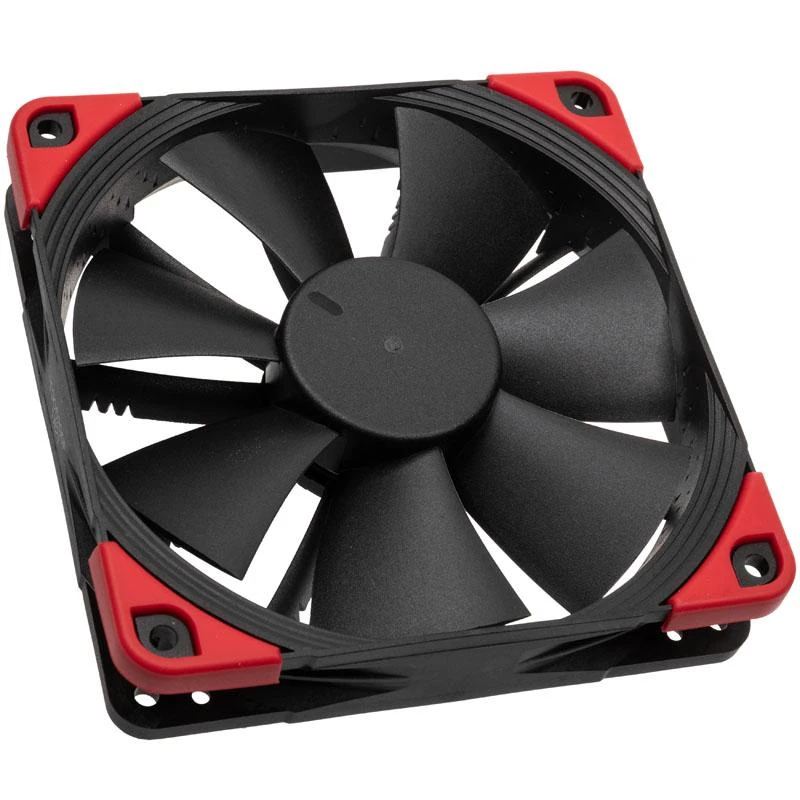 Noctua NF-F12 ventiliatorius su raudonais kampais