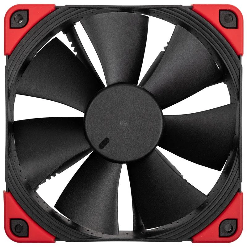 Noctua NF-F12 ventiliatorius su raudonais kampais
