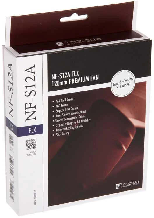 Noctua NF-S12A FLX Kompiuterio dėklas Fan 12 cm rusvai gelsvas, Brown