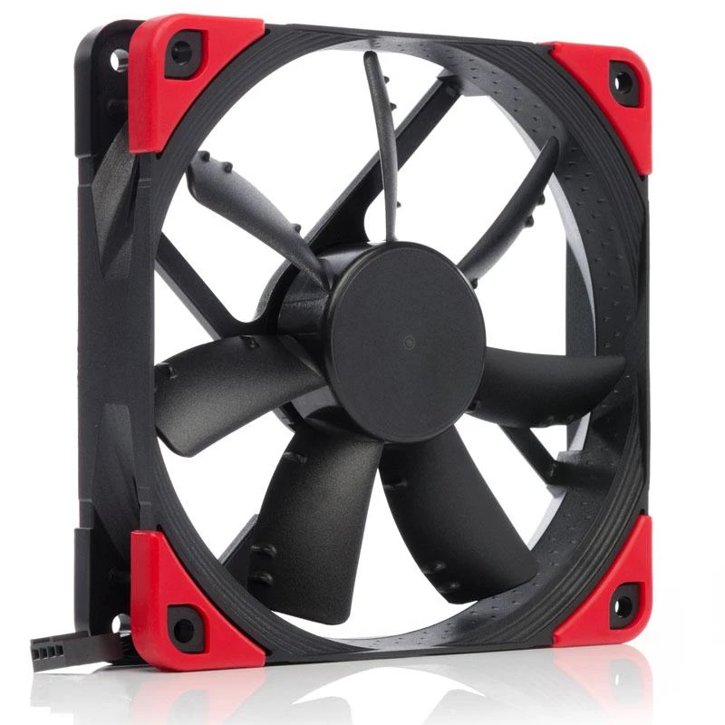 Noctua 120 mm ventiliatorius su raudonais kampais