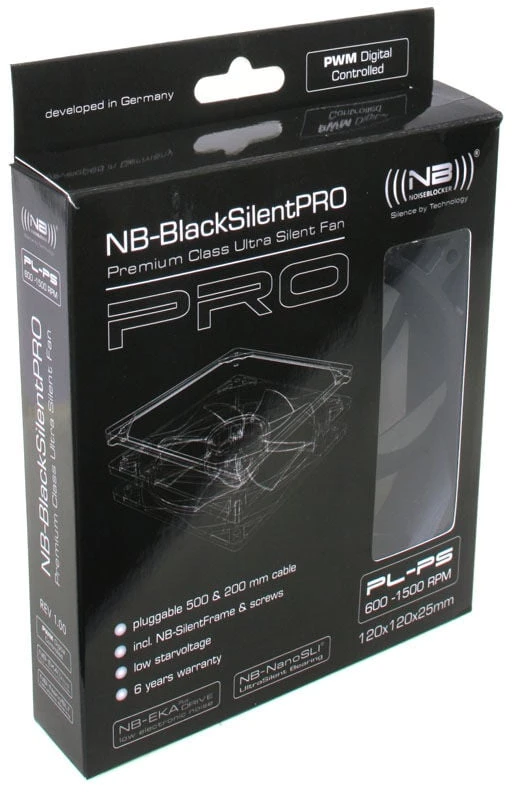 Noiseblocker BlackSilent Pro Fan PLPS - 120mm PWM, 3 pieces