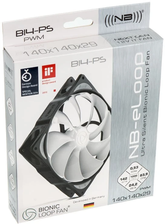 Noiseblocker NB-eLoop Fan B14-PS - 140mm PWM, 3 pieces