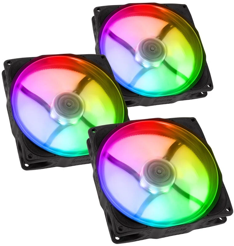 Ventiliatorius Noiseblocker NB-eLoop X B12-PS ARGB, PWM - 120 mm, juodas - set of 3