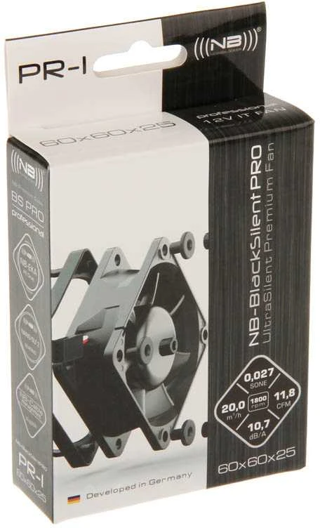 Noiseblocker juodos spalvosSilent Pro korpuso ventiliatoriusPR-1 – 60mm