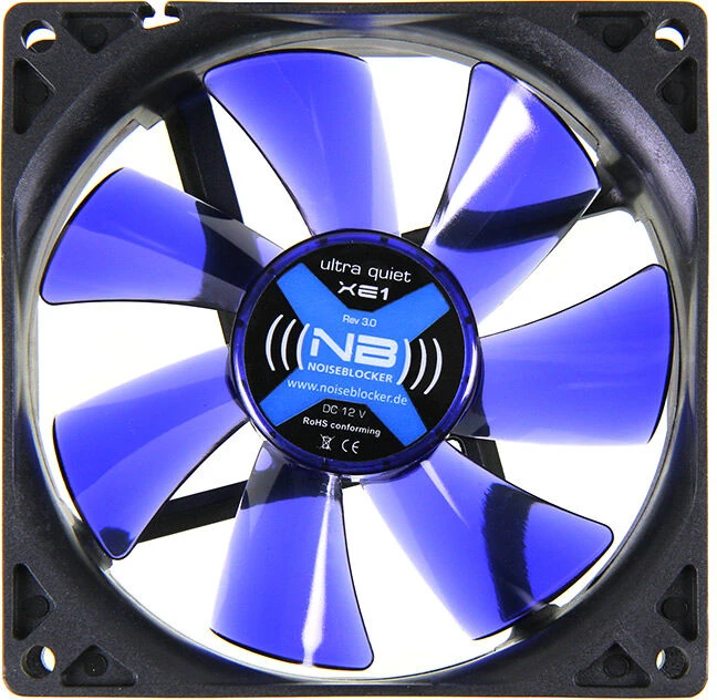 Noiseblocker juodos spalvosSilent korpuso ventiliatoriusXE1 – 92mm