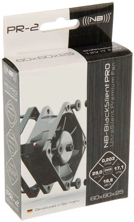Noiseblocker juodos spalvosSilent Pro korpuso ventiliatoriusPR-2 – 60mm