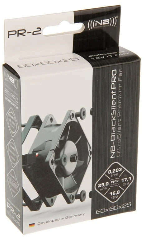 Noiseblocker juodos spalvosSilent Pro korpuso ventiliatoriusPR-2 – 60mm