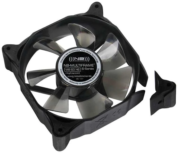 Noiseblocker 80mm ventiliatorius su nuimamais kampais