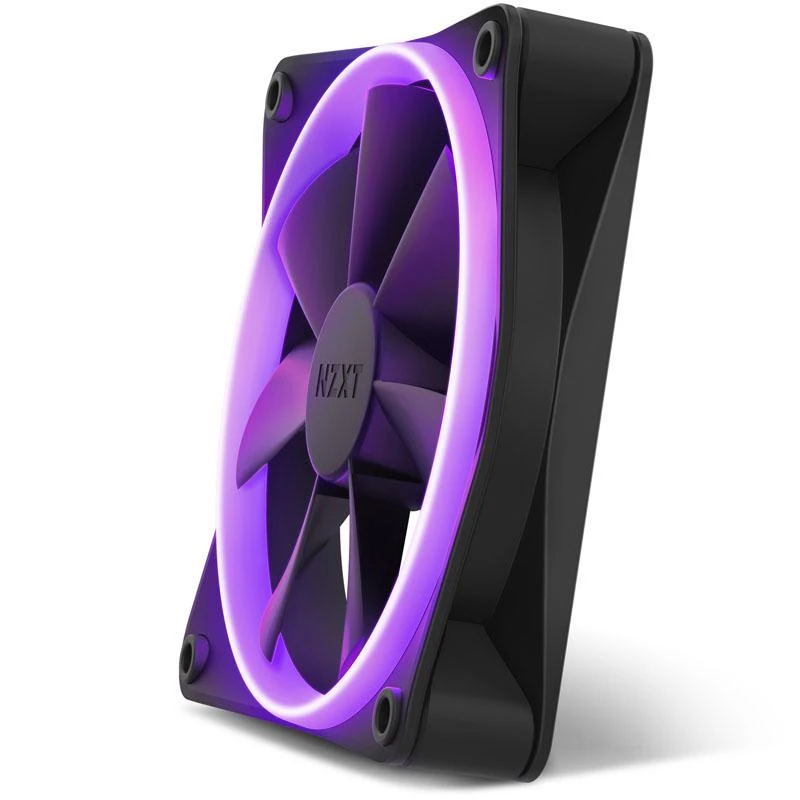 NZXT F120 RGB ventiliatorius su violetiniu apšvietimu