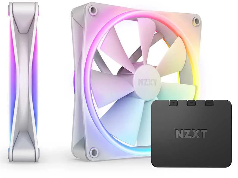 NZXT F140 RGB DUO ventiliatorių komplektas su valdymo hubu