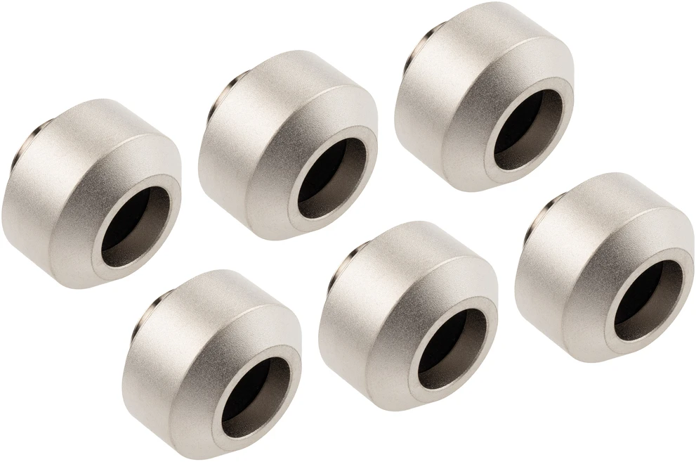 Optimus Hardtube jungiamosios detalės, 12 mm, 6 vnt. pakuotėje su įrankiu – matinio nikelio spalvos