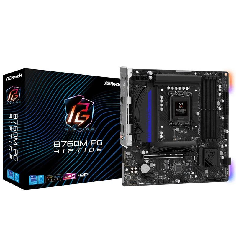 Pagrindinė plokštė ASROCK Intel B760 Express/LGA1700/Micro-ATX/Memory DDR5/Atminties lizdai 4/1xPCI-Express 4.0 1x/1xPCI-Express 4.0 16x/2xM.2/1xHDMI/1xDisplayPort/4xUSB 2.0/3xUSB 3.2/1xUSB-C/1xPS/2/1xRJ45/3xAudio port
