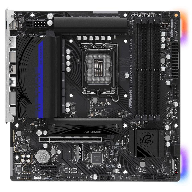 Pagrindinė plokštė ASROCK Intel B760 Express/LGA1700/Micro-ATX/Memory DDR5/Atminties lizdai 4/1xPCI-Express 4.0 1x/1xPCI-Express 4.0 16x/2xM.2/1xHDMI/1xDisplayPort/4xUSB 2.0/3xUSB 3.2/1xUSB-C/1xPS/2/1xRJ45/3xAudio port