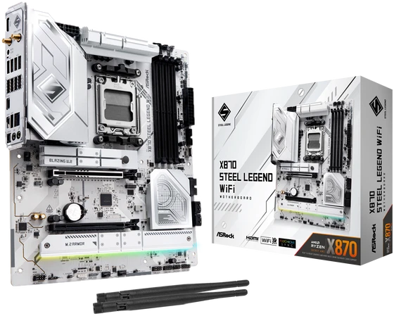 Pagrindinė plokštė ASROCK X870 STEEL LEGEND WIFI AM5 DDR5 ATX MB