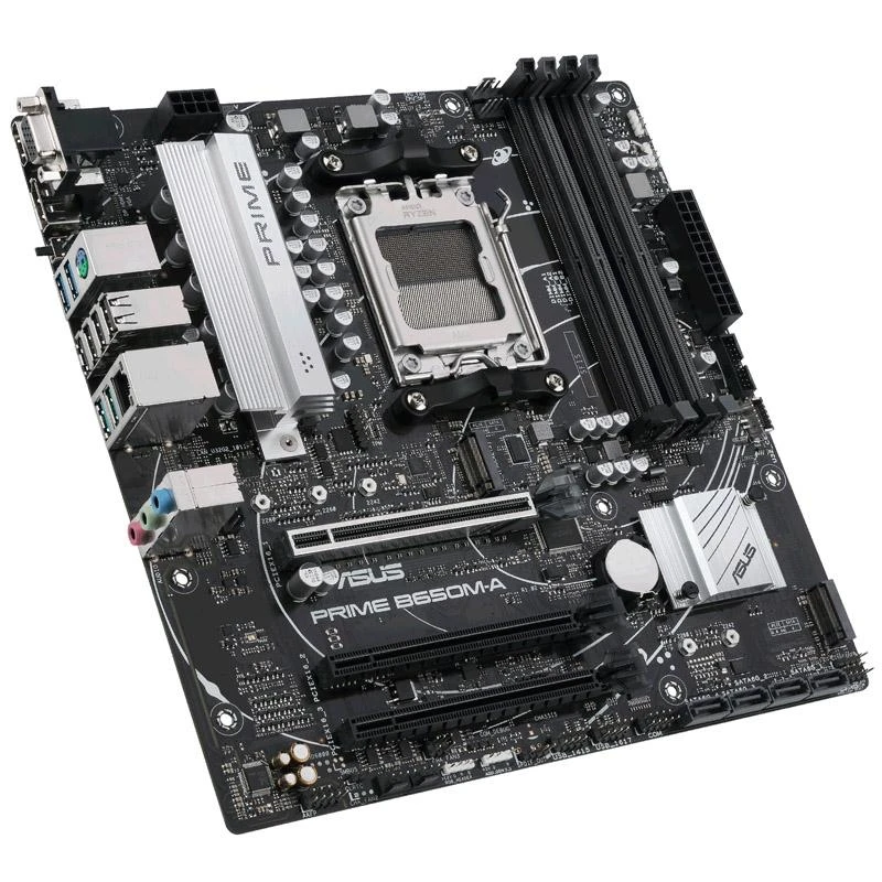 Pagrindinė plokštė ASUS AMD B650 / SAM5 / MicroATX / Memory DDR5 / Atminties lizdai 4 / 2xPCI-Express 4.0 1x / 1xPCI-Express 4.0 16x / 2xM.2 / 1x15pin D-sub / 1xHDMI / 1xDisplayPort / 2xAudio-In / 1xAudio-Out / 4xUSB 2.0 / 4xUSB 3.2 / 1xPS/2 / 1xRJ45