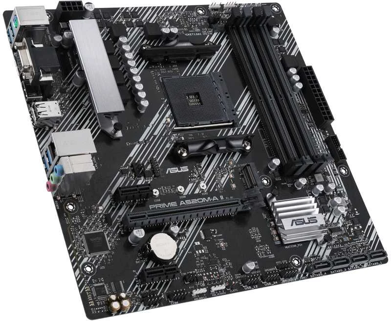 Pagrindinė plokštė ASUS PRIME A520M-A II/CSM AM4 A520/HDMI-DVI-VGA/M.2/ATX