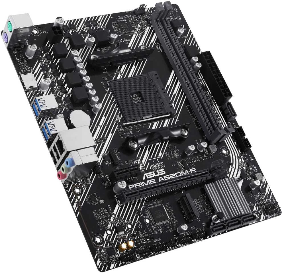 Pagrindinė plokštė „Asus“ | Procesorių šeima AMD A520 | Procesoriaus lizdas 1 x Socket AM4 | 2 DIMM lizdai - DDR4, ECC, nebuferiniai | Palaikomos standžiojo disko sąsajos SATA-600 (RAID), 1 x M.2 | SATA jungčių skaičius 4