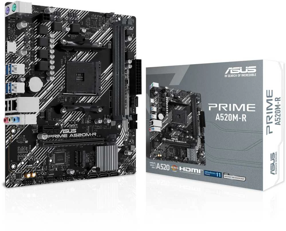 Pagrindinė plokštė „Asus“ | Procesorių šeima AMD A520 | Procesoriaus lizdas 1 x Socket AM4 | 2 DIMM lizdai - DDR4, ECC, nebuferiniai | Palaikomos standžiojo disko sąsajos SATA-600 (RAID), 1 x M.2 | SATA jungčių skaičius 4
