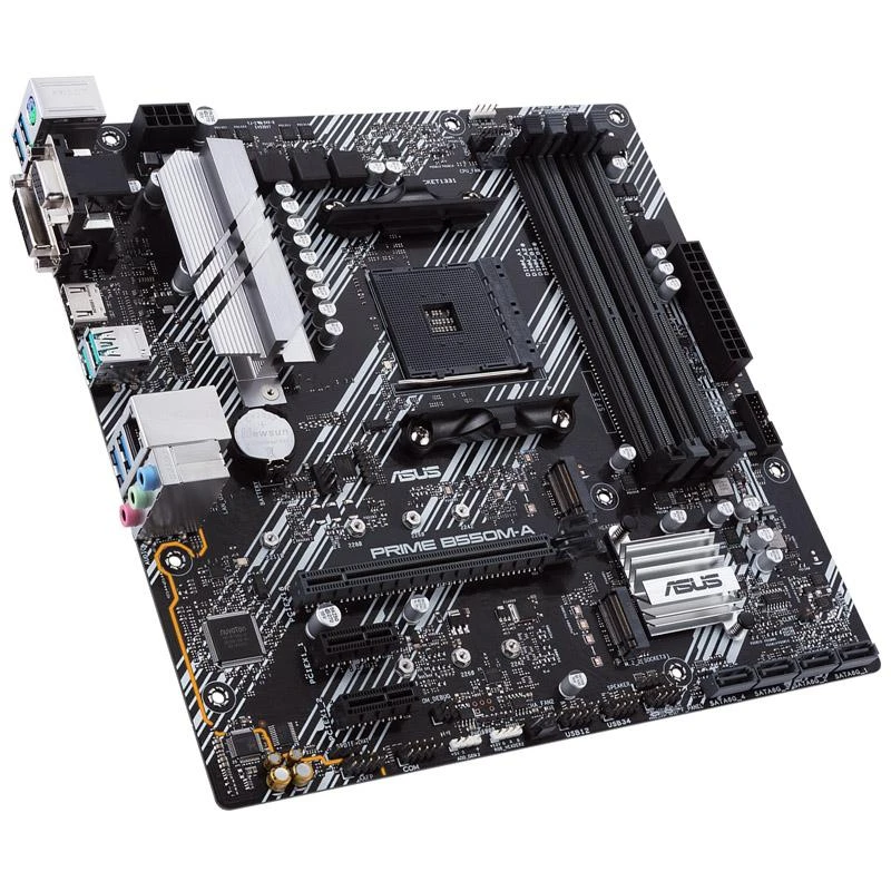Asus PRIME B550M-A/CSM B550 – lizdas AM4 – pagrindinė plokštė/ Paruošta Ryzen™ 5000 serijai/VRM efektyviam radiatoriui/SafeSlot Core/PCIe 4.0-Ready/AURA SYNC RGB
