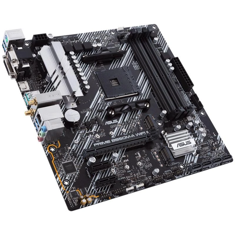 Pagrindinė plokštė Asus | PRIME B550M-A WIFI II | Procesorių šeima AMD | Procesoriaus lizdas AM4 | DDR4 DIMM | Atminties lizdai 4 | Palaikomos standžiojo disko sąsajos SATA, M.2 | SATA jungčių skaičius 4 | Lustų rinkinys AMD B550 | microATX