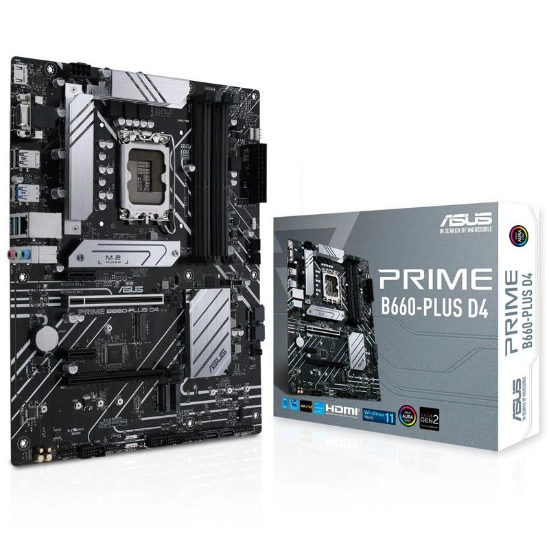 Pagrindinė plokštė ASUS Intel B660 / LGA1700 / ATX / Memory DDR4 / Atminties lizdai 2 / 2xPCI-Express 3.0 1x / 1xPCI-Express 3.0 16x / 1xPCI-Express 4.0 16x / 2xM.2 / 1x15pin D-sub / 1xHDMI / 1xDisplayPort / 2xUSB 2.0 / 2xUSB 3.2