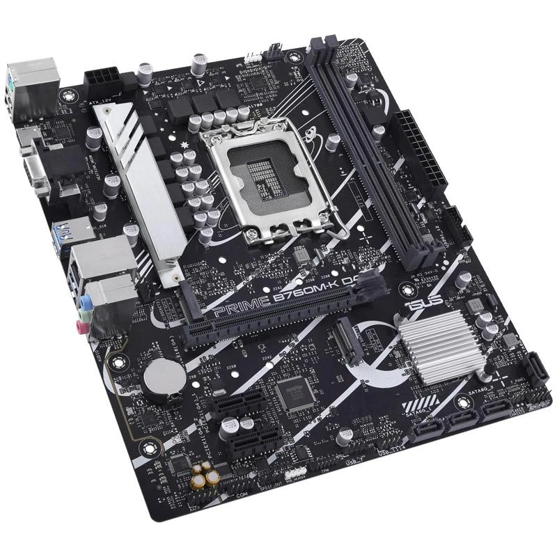 Pagrindinė plokštė ASUS Intel B760 Express / LGA1700 / Micro-ATX / Memory DDR4 / Atminties lizdai 2 / 2xPCI-Express 4.0 1x / 1xPCI-Express 4.0 16x / 2xM.2 / 1x15pin D-sub / 1xHDMI / 2xUSB 2.0 / 4xUSB 3.2 / 1xPS/2 / 1xRJ45 / 3xAudio port