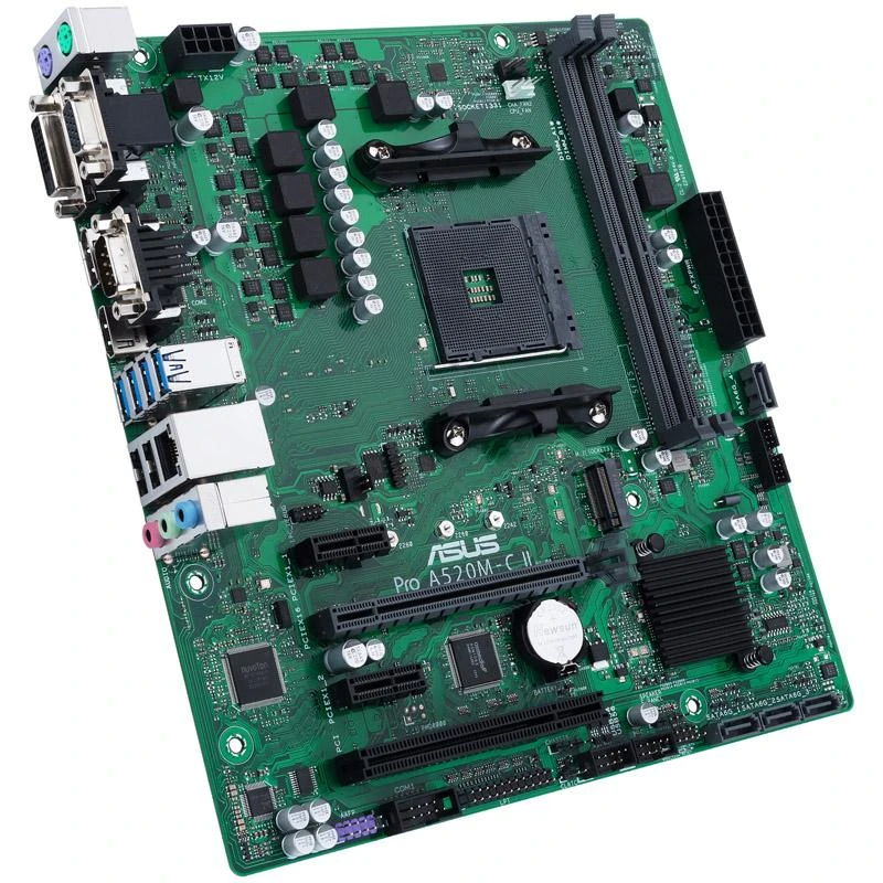 Pagrindinė plokštė ASUS PRO A520M-C II/CSM / AM5/DDR4/Micro-ATX