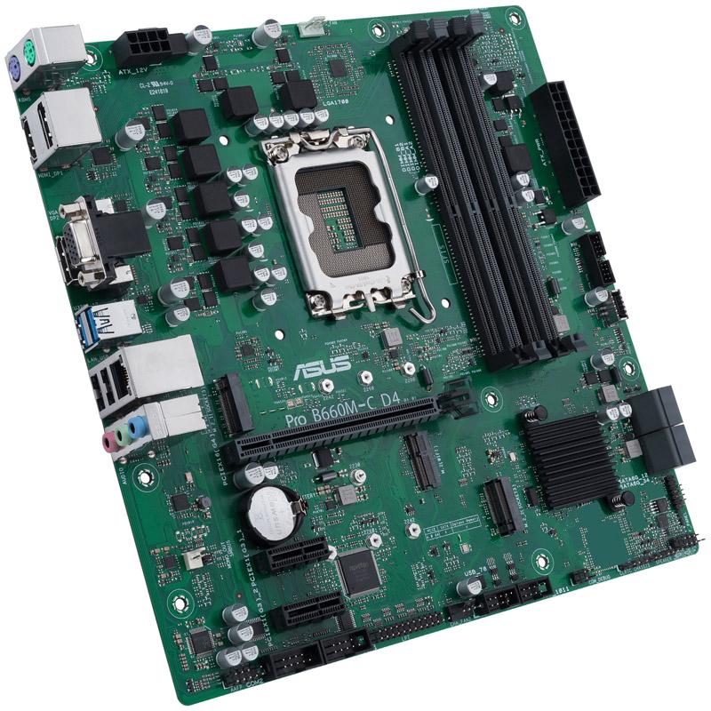 ASUS Technology Holland B.V. Pro B660M-C D4-CSM Placa Base MATX, Intel B660, LGA1700, DDR4, PCI 4.0, LAN Intel 1Gb Realtek 7.1 Surround, 2xM.2, 4xSATA 6GB/s, USB 3.2 Gen 1 Control Center Express