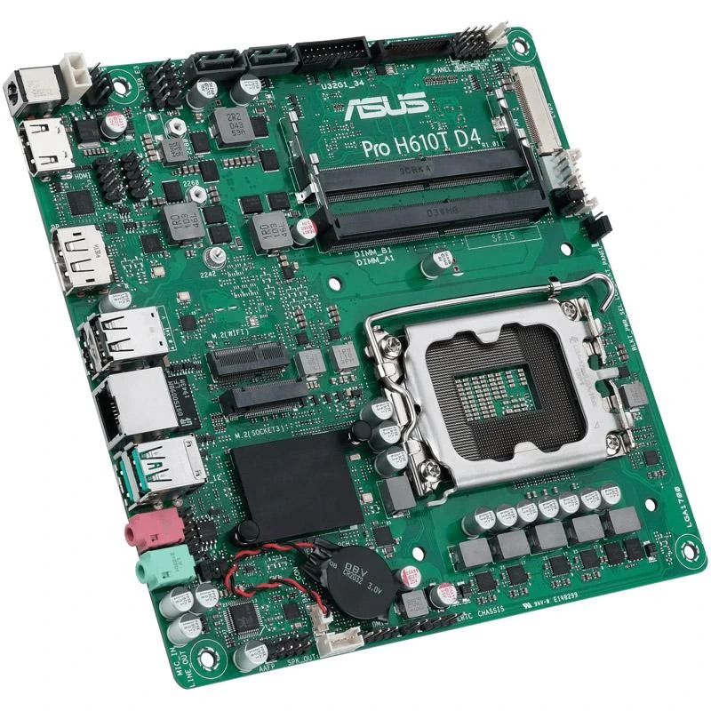 Asus Pro H610T D4-CSM /H610/DDR4/SATA3/M.2/USB3.1/s.1700/mITX pagrindinė plokštė