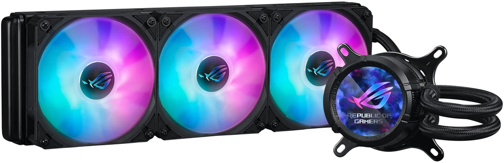 Procesoriaus aušinimo vandeniu sistema ASUS ROG STRIX LC III 360 ARGB LCD, Juodos spalvos